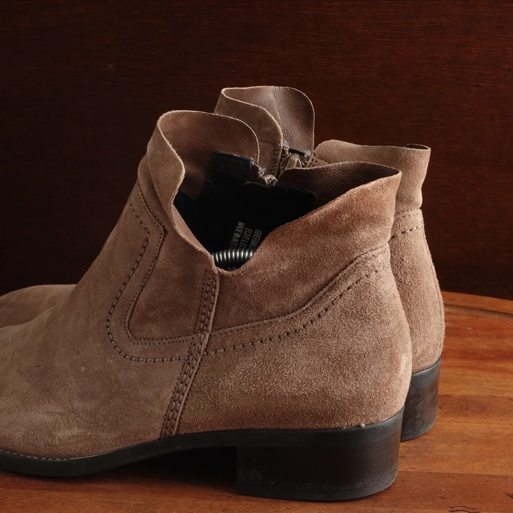 Paul Green Boots Womens SZ UK 6 US 8.5 Brown Boston Suede Coastal Cowgirl Ankle